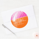 PixDezines DIYカラー/ホワイトパームフロント ラウンドシール (封筒)