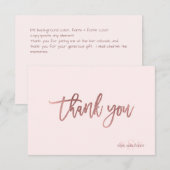 PixDezines DIYカラー/モノグラムありがとう/フラット サンキューカード (正面/裏面)