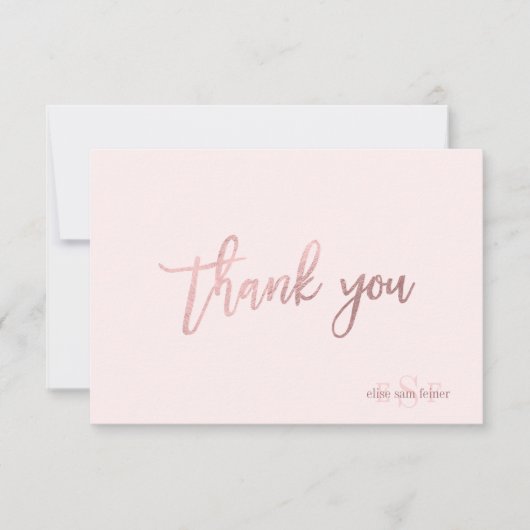 PixDezines DIYカラー/モノグラムありがとう/フラット サンキューカード (正面)