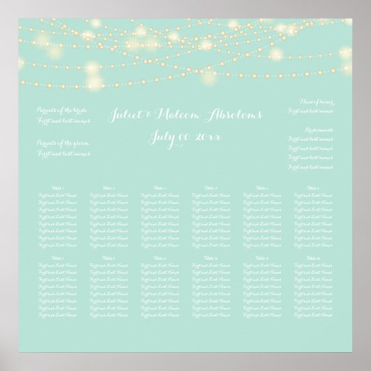 PixDezines DIYカラー/ライト文字列/シーティングチャート ポスター (正面)