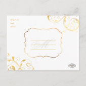 PixDezines DIYカラー/日付/金ゴールドスクリプトの保存 案内ポストカード (裏面)