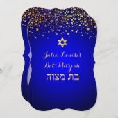 PixDezines DIYカラー/眩しいバルミツワー 招待状 (正面/裏面)