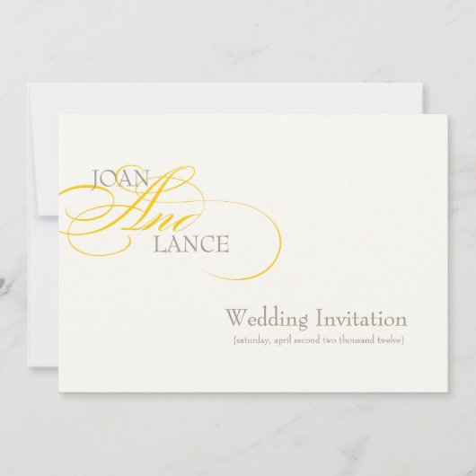 PixDezines DIYカラー、黄色ファンシー。フォント... 招待状 (正面)