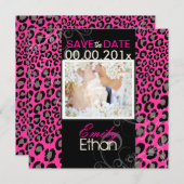 PixDezines DIYカラー/Leopard、写救真日付 セーブザデート (正面/裏面)