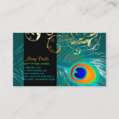 PixDezines DIYバックグラウンド/ピーコック+フィリグリースワール 名刺 (裏面)