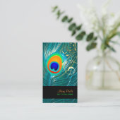 PixDezines DIYバックグラウンド/ピーコック+フィリグリースワール 名刺 (スタンド正面)