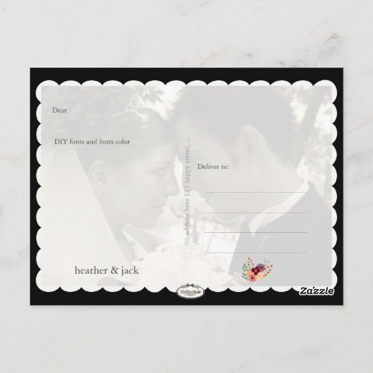 PixDezines DIYフォト感謝していユーズ ポストカード (裏面)