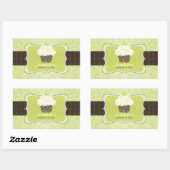 PixDezines diyフォントカラー、キーライムカップケーキ 長方形シール (シート)