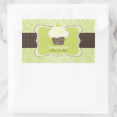 PixDezines diyフォントカラー、キーライムカップケーキ 長方形シール (バッグ)