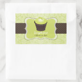 PixDezines diyフォントカラー、キーライムカップケーキ 長方形シール (バッグ)