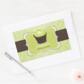 PixDezines diyフォントカラー、キーライムカップケーキ 長方形シール (封筒)