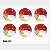 PixDezines DIYレトロクリスマスツリー ラウンドシール (シート)