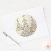 PixDezines DIYレトロクリスマスツリー ラウンドシール (封筒)