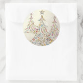 PixDezines DIYレトロクリスマスツリー ラウンドシール (バッグ)