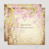 PixDezines DIYヴィンテージ+フローラ セーブザデート (正面/裏面)