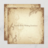 PixDezines DIYヴィンテージ+フローラ セーブザデート (正面/裏面)