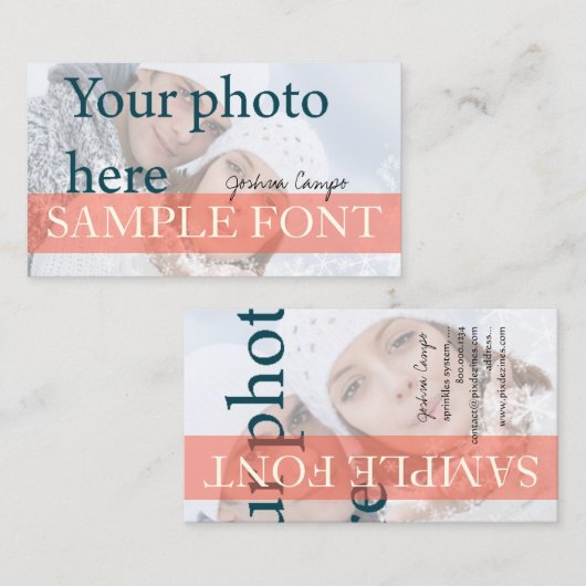 PixDezines DIY写真+フォント 名刺 (正面/裏面)