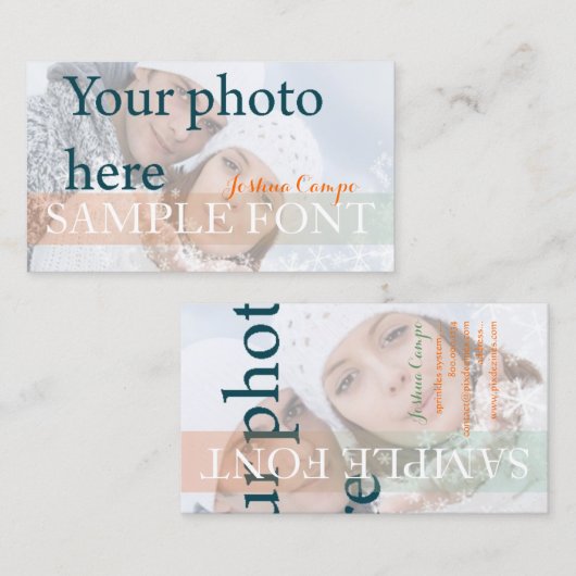 PixDezines DIY写真+フォント 名刺 (正面/裏面)