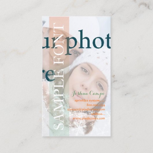 PixDezines DIY写真+フォント 名刺 (裏面)