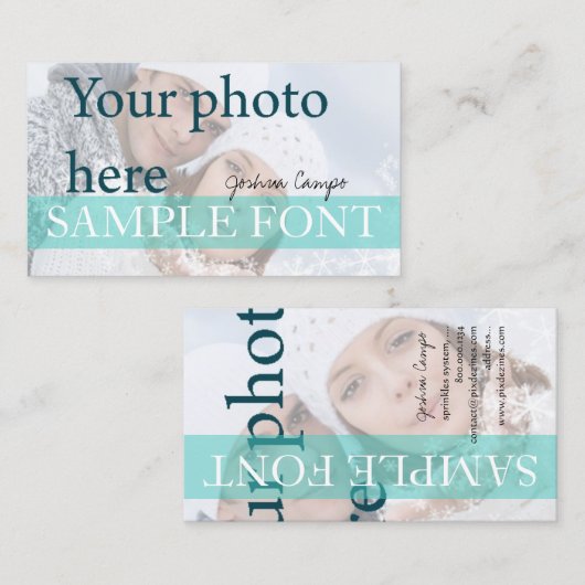 PixDezines DIY写真+フォント 名刺 (正面/裏面)