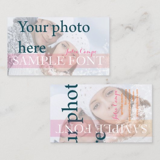 PixDezines DIY写真+フォント 名刺 (正面/裏面)