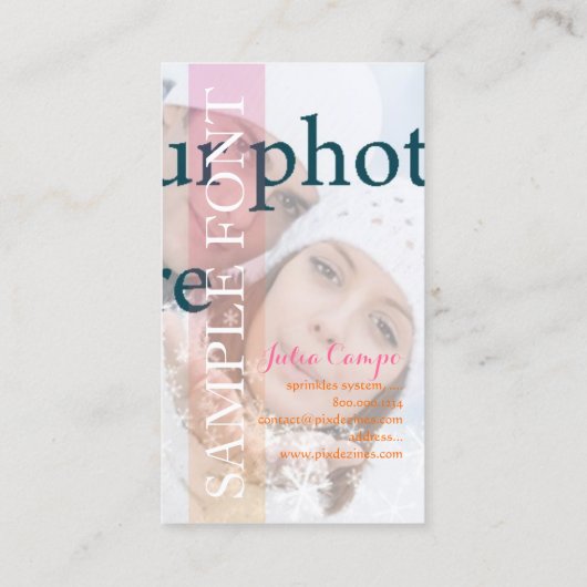 PixDezines DIY写真+フォント 名刺 (裏面)