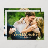 PixDezines DIY写真love+感謝してい/金ゴールド+script ポストカード (正面/裏面)