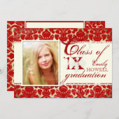 PixDezines diy文字カラー/2012 Grads, damask 招待状 (正面/裏面)