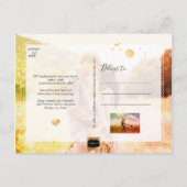 PixDezines DIY日付の保存 |金ゴールドフェイクスクリプト 案内ポストカード (裏面)