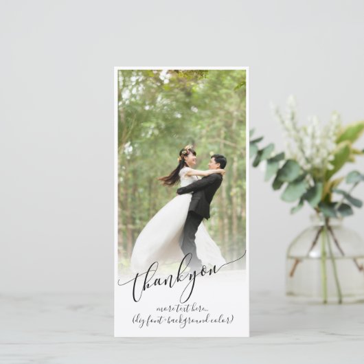 PixDezines DIY背景感謝してい/あなた結婚の写真 サンキューカード (スタンド正面)