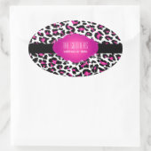 PixDezines DIY背景色/ピンクチーズ 楕円形シール (バッグ)