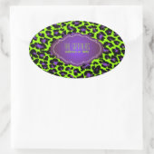 PixDezines DIY背景色/紫色のチーズ 楕円形シール (バッグ)