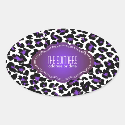 PixDezines DIY背景色/紫色のチーズ 楕円形シール (正面)