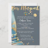 PixDezines DIY背景色/Tallit/（ユダヤ教の）バル・ミツバー 招待状 (裏面)