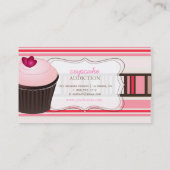 PixDezines diy背景/カップケーキ+ストライプ 名刺 (裏面)