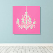 PixDezines DIY背景/ミントグリーンシャンデリア キャンバスプリント (インサイチュ (ウッドフロア))