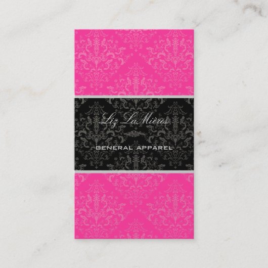 PixDezines diy背景、レースEtienne Damask 名刺 (正面)