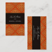 PixDezines diy背景、レースEtienne Damask 名刺 (正面/裏面)