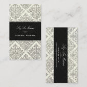 PixDezines diy背景、レースEtienne Damask 名刺 (正面/裏面)