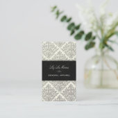 PixDezines diy背景、レースEtienne Damask 名刺 (スタンド正面)