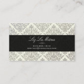 PixDezines diy背景、レースEtienne Damask 名刺 (裏面)