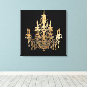 PixDezines DIY背景/金ゴールドフェイクシャンデリア キャンバスプリント (インサイチュ (ウッドフロア))