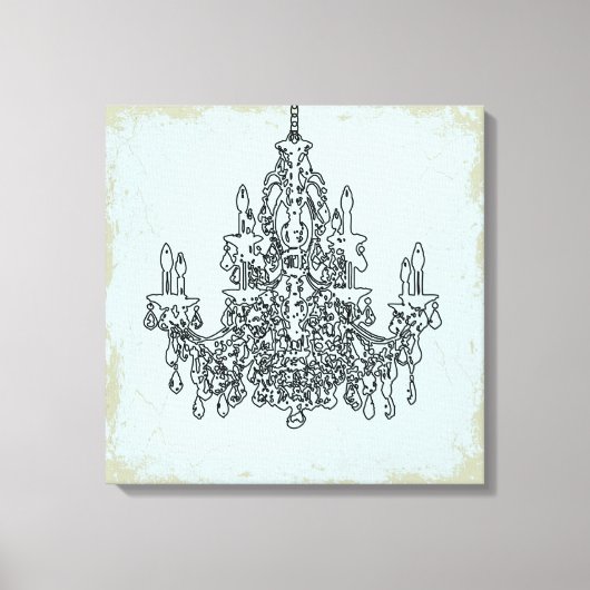 PixDezines DIY背景/黒シャンデリア キャンバスプリント (正面)