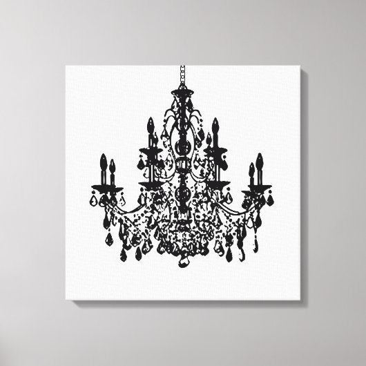 PixDezines DIY背景/黒シャンデリア キャンバスプリント (正面)
