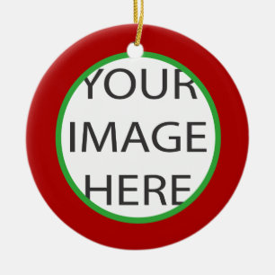 PixDezines DIY色か写真のフレームまたはクリスマス セラミックオーナメント