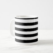 PixDezines DIY色の調節可能な白のストライブ柄 コーヒーマグカップ (正面左)