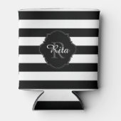 PixDezines DIY色調整ホワイトストライプ 缶クーラー (正面)