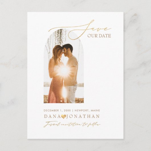 PixDezines DIY カラー アーチ フレーム Save The Date ポストカード (正面)