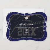 PixDezines DIY カラー/シルバー スクリプト 卒業式 招待状 (裏面)