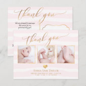 PixDezines DIY カラー ストライプ|ベビーシャワー 感謝 案内ポストカード (正面/裏面)